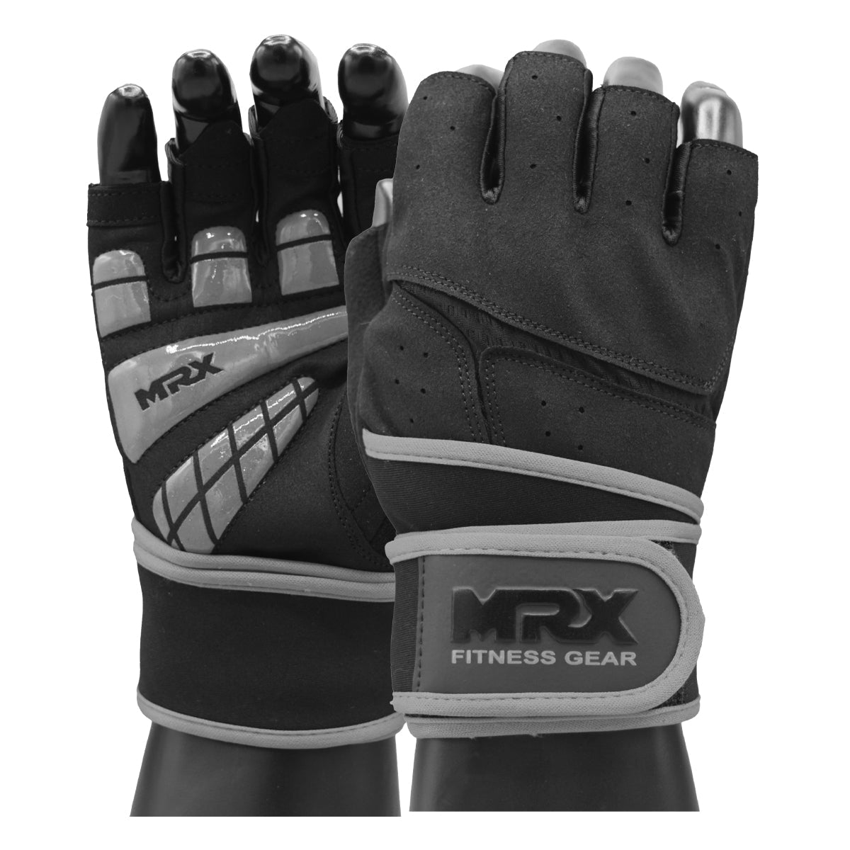 MRX Weightlifting Gloves for Gym Workout Training Long Wrist Strap