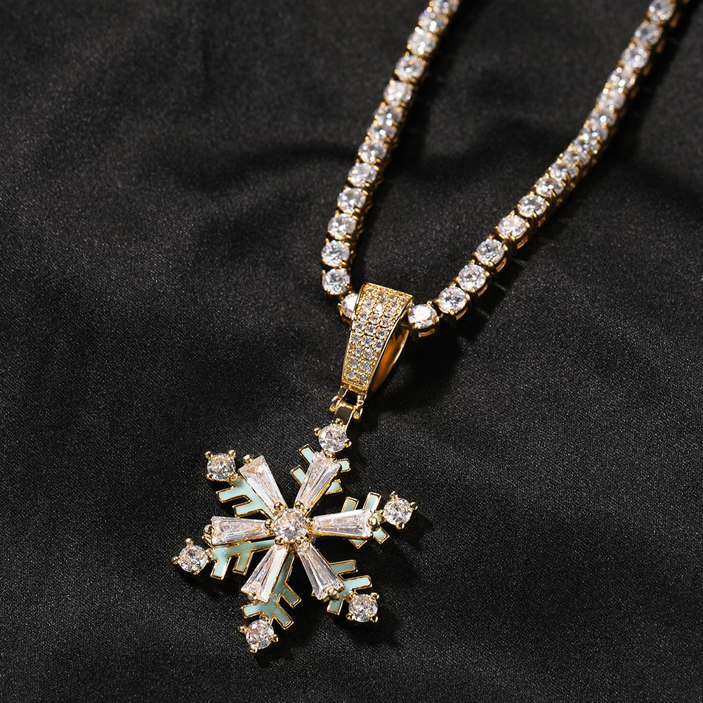 Winter rotating snowflake luminous oil drop pendant